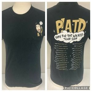 Panic at the Disco P!ATD Pocket T-Shirt Sm Black Pray For The Wicked Tour 2019